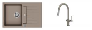 K-StrongSinks S3 évier granit Vardar 780x500mm beige + robinet Neris beige