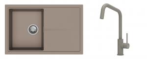 K-StrongSinks S3 évier granit Labe 780x500mm beige + robinet Arda beige