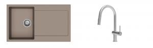K-StrongSinks S3 évier granit Zala 860x500mm beige + robinet Neris inox