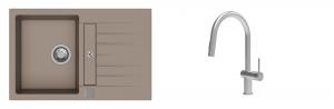 K-StrongSinks S3 évier granit Vardar 780x500mm beige + robinet Neris inox