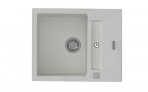 StrongSinks S3 Évier granit Vardar 615 615x500mm avec égouttoir et bac blanc