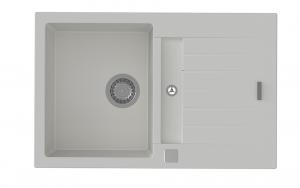 StrongSinks S3 évier granit Vardar 780, 780x500mm avec égouttoir et bac blanc