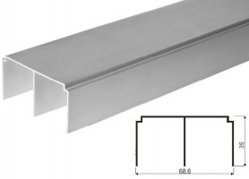 SEVROLL 03714 Simple guidage supérieur 2m argent