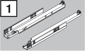 BLUM 560H3500C Tandem coulisse a sortie totale Tip-on 350mm