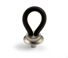 HETTICH 9113694 Bouton FILAGA d20 mm cuir noir/nikel mat