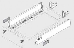 BLUM ensemble Antaro, tiroir M 500mm/30kg, Blumotion/TOB, blanc