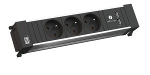 BACHMANN 916.1227 Power frame 3 x 230 V + 1 x chargeur usb double