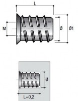 BU04 Écrou a collet M6x20mm