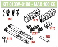 SISCO ensemble de ferrures pour portes en verre 100kg