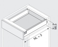 K-BLUM ensemble Antaro, tiroir M 450mm/65 kg, Blumotion/TOB, blanc, Inserta