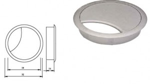 Passe-câble 80 mm RAL9006
