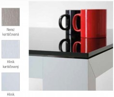 Alu table 50 x 50 aluminium brossé 1395/795/736 B
