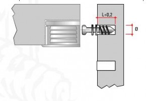 TI02 Cheville excentrique pour étagere Euro 6x7,5mm