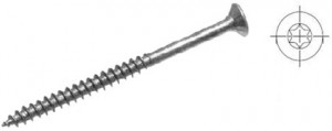 StrongFix Vis a bois TX 4x70/42mm tete fraisée zinc blanc filetage partiel