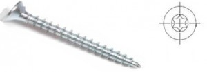 StrongFix vis a bois TX 4x50mm tete fraisée zinc blanc