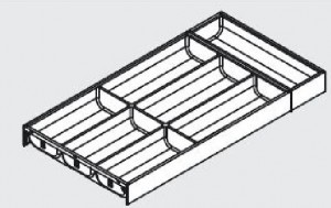 BLUM ZC7S600BS3 Ambia-line coulisse couverts LBX/MVX, NL=600/L=300 Blanc mat/Ori
