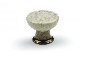 TULIP bouton Country bronze ancien/porcelaine beige