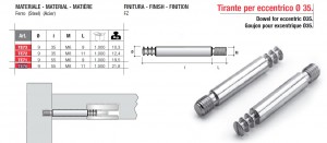 Táhlo TE70 k excentru EC35 M8x55mm pozink  
TE70 tige pour excentr.EC35 M8x55mm