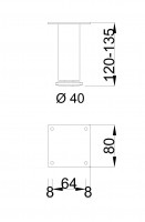 MILADESIGN pied G5 ST405/12 blanc