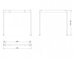 MILADESIGN piétement Mobilar M6208 argent