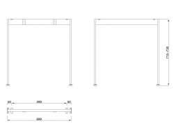 MILADESIGN piétement Mobilar M6207 argent