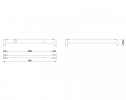 MILADESIGN piétement bas Mobilar M6308-K argent