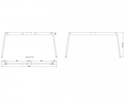 MILADESIGN piétement Mobilar M6316E–S argent