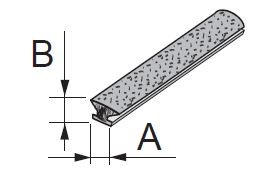 SEVROLL 20229-SV brosse d'arret adhésive 6,7x4mm gris
