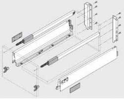 BLUM ensemble Antaro, tiroir D 500mm/30kg, Blumotion/TOB, blanc