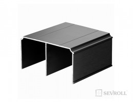 SEVROLL 03118 Gemini guidage supérieur 4,05m noir brossé