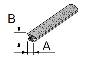 SEVROLL 20021-SV brosse d'arret encastrée 4,8x6mm grise