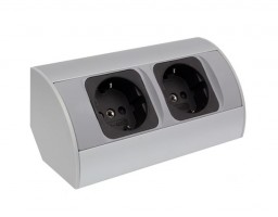 DL tiroir double Schuko Corner Box 2 alu