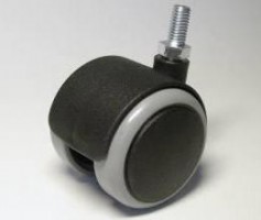 Roue A50G caoutchouc O50 axe M8x16 noir