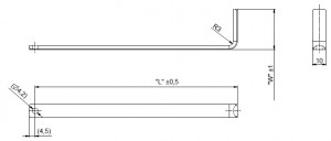 LEHMANN Tige serrure 292 pour classeurs largeur int. 762 mm