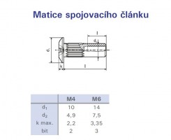 Écrou de liaison M6x30mm nickel