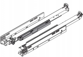 BLUM 760H3800T Movento, coulisse a sortie totale 380mm/40kg, Tip-on