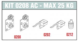 SISCO 0208 AC ensemble de ferrures pour portes intérieures 25kg