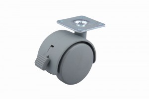 StrongCastors roue 50mm plaquette frein gris