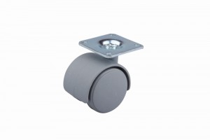 StrongCastors roue 40mm plaquette grise