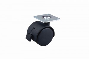 StrongCastors roue 50mm plaquette frein noir