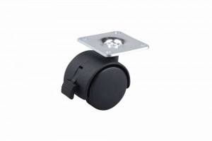 StrongCastors roue 40mm plaquette frein noir