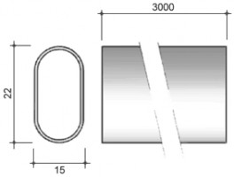 StrongWire tringle de penderie ovale TA01 15/22/3000mm