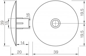 STRONG glissiere d'arret 464 5mm noir