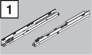 BLUM 578.3001B tiroir coulissant Antaro 300mm/30kg Blumotion P+L