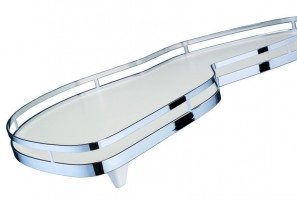 KES 233050 LeMans II, étagere d'angle, Arena Style, 600mm, gauche - blanc/chrome