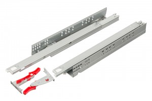 Coulisse a sortie totale cachée, 400mm/34kg, amort. fermeture