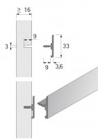 HETTICH 9011869 Org@Wall profil universel 1800 mm