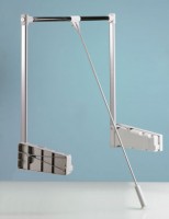 HETTICH 9079878 tringle de penderie rabattable DUO Lift 10, 750-1170mm, fini alu